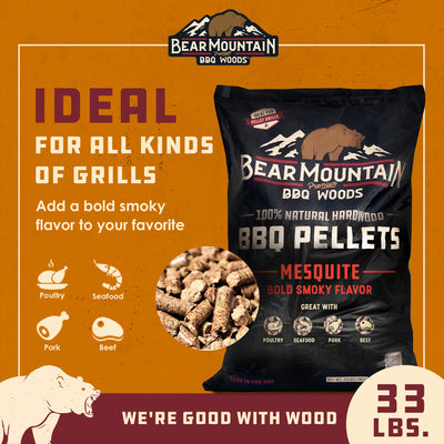 Bear Mountain BBQ Premium All Natural Hardwood Mesquite Smoker Pellets (3 Pack)