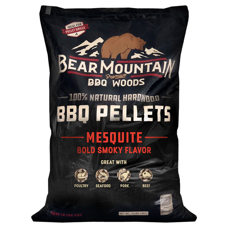 Bear Mountain All Natural Mesquite BBQ Pellets w/Robust Smoky Flavor, 33 Pounds