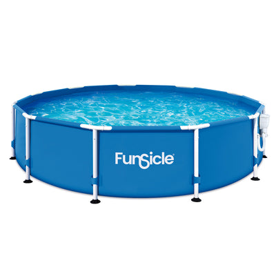 Funsicle 36” SureStep 3 Stair Pool Ladder w/ 12' x 30" QuickSet Inflatable Pool