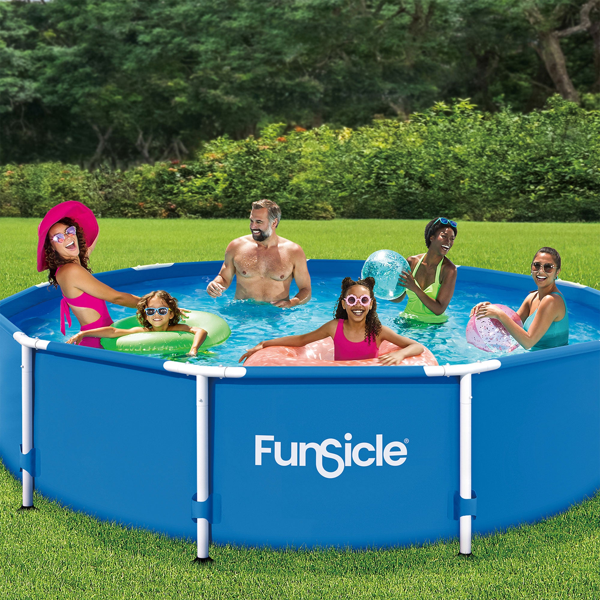 Funsicle 36” SureStep 3 Stair Pool Ladder w/ 12' x 30" QuickSet Inflatable Pool - VMInnovations