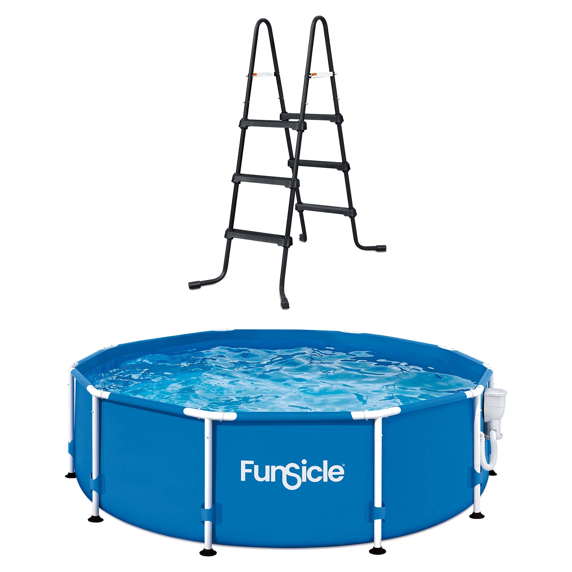 Funsicle SureStep 36 Inch 3 Stair Pool Ladder with 10' x 30" Above Ground Pool - VMInnovations