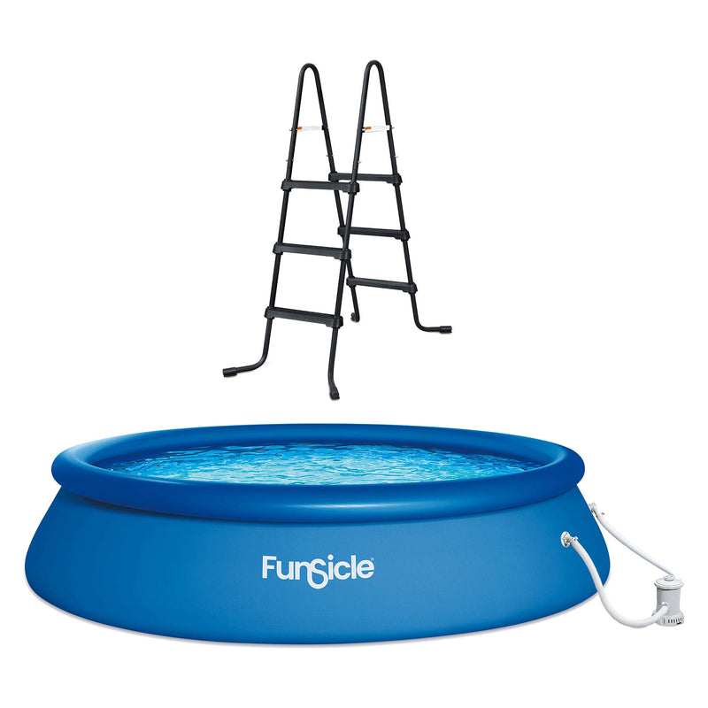 Funsicle SureStep 36 Inch 3 Stair Pool Ladder with 10&