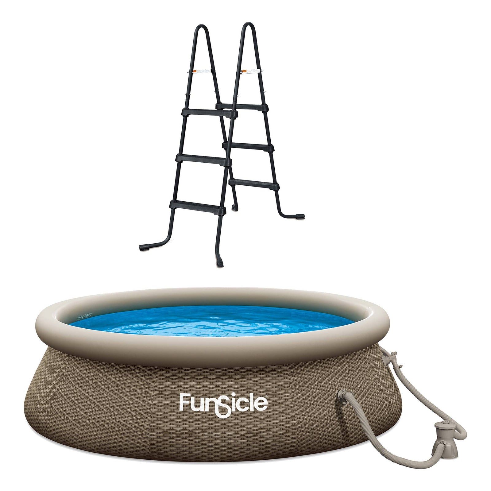 Funsicle SureStep 36 Inch 3 Stair Pool Ladder with 10' x 30" Above Ground Pool - VMInnovations
