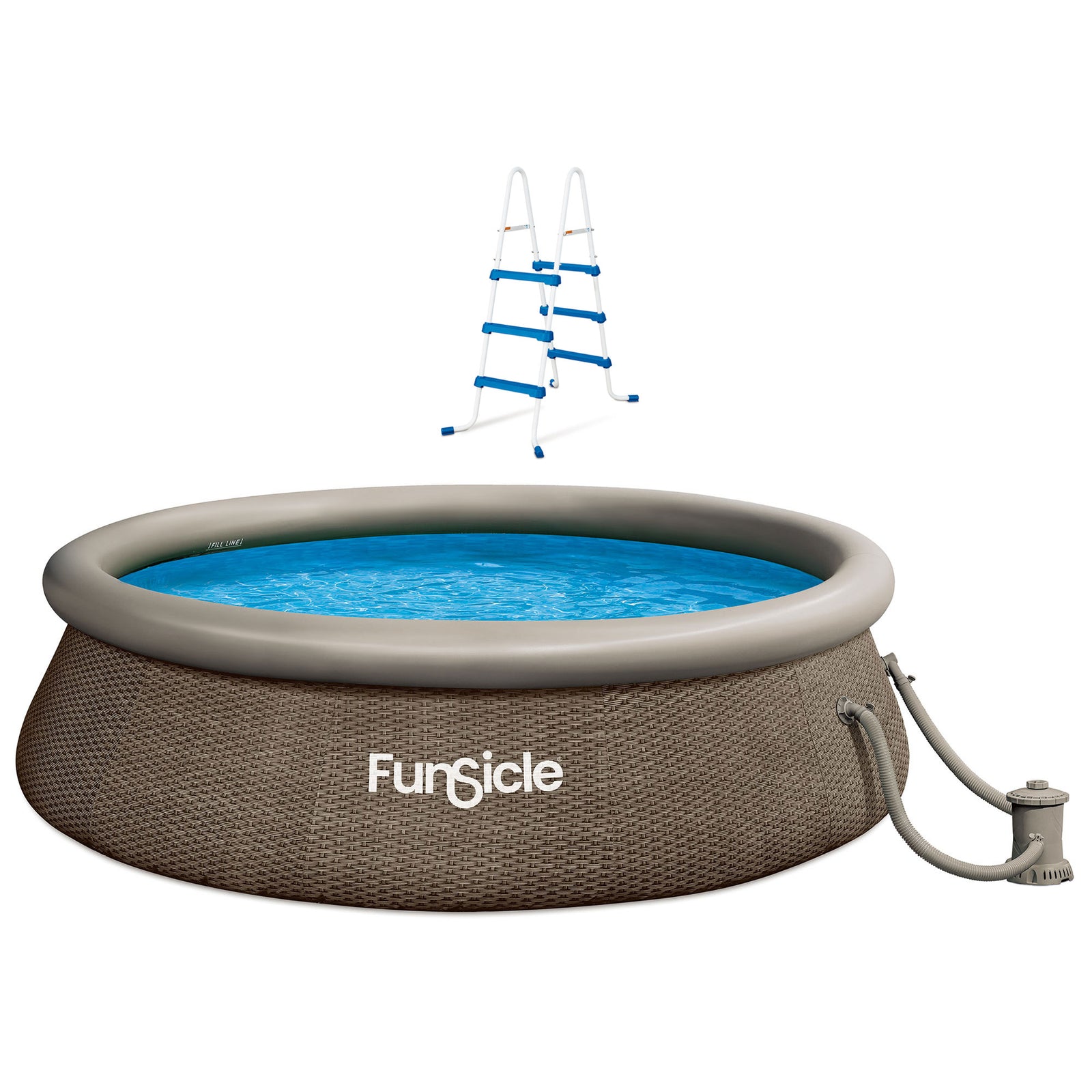 Funsicle 36” SureStep 3 Stair Pool Ladder w/ 12' x 36" QuickSet Inflatable Pool - VMInnovations