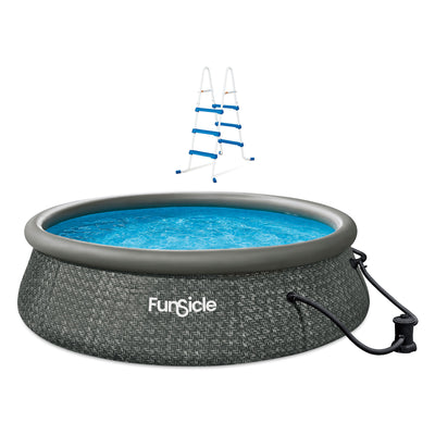 Funsicle 36” SureStep 3 Stair Pool Ladder w/ 12' x 36" QuickSet Inflatable Pool - VMInnovations