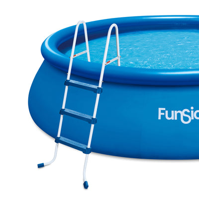Funsicle 36” SureStep 3 Stair Pool Ladder w/ 12' x 36" QuickSet Inflatable Pool