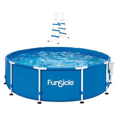 Funsicle 36” SureStep 3 Stair Pool Ladder w/ 10' x 30" QuickSet Inflatable Pool - VMInnovations