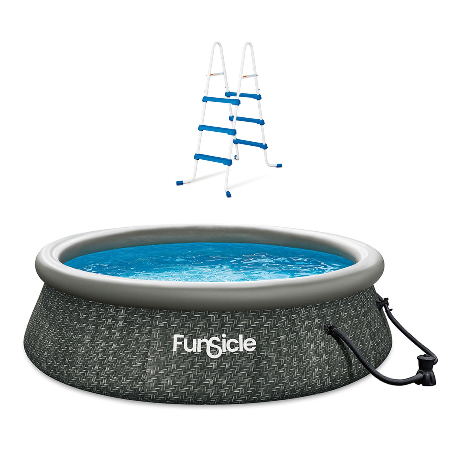 Funsicle 36” SureStep 3 Stair Pool Ladder w/ 10' x 30" QuickSet Inflatable Pool - VMInnovations