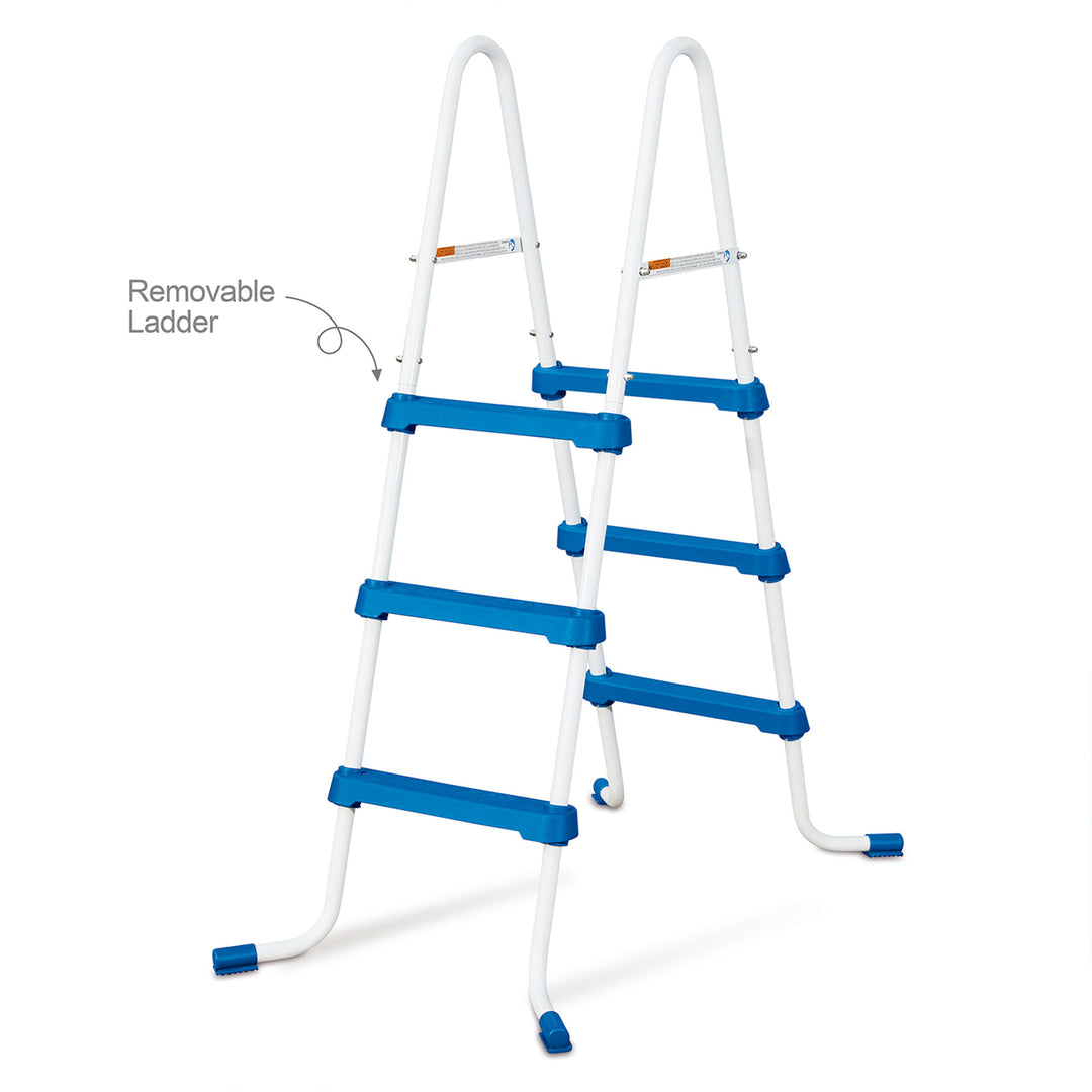 Funsicle 36” SureStep 3 Stair Pool Ladder w/ 10' x 30" QuickSet Inflatable Pool