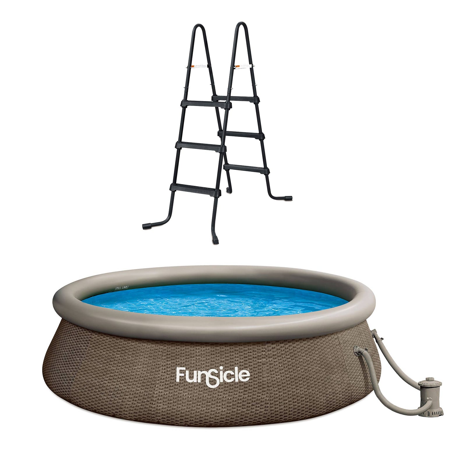 Funsicle 36” SureStep 3 Stair Pool Ladder with 12' x 36" QuickSet Ring Top Pool - VMInnovations