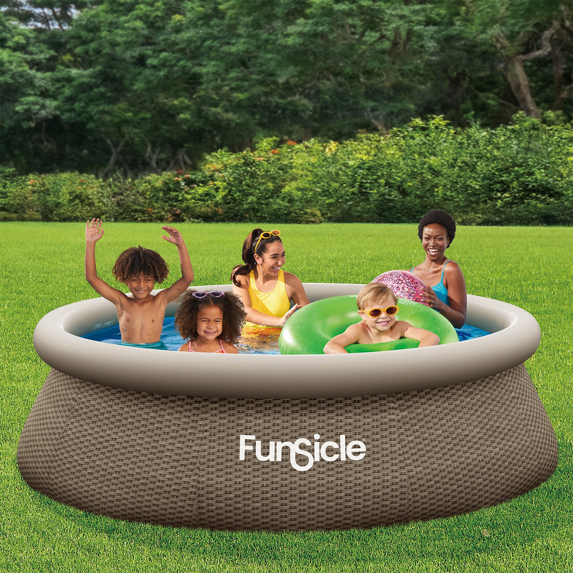 Funsicle 36” SureStep 3 Stair Pool Ladder with 12' x 36" QuickSet Ring Top Pool - VMInnovations
