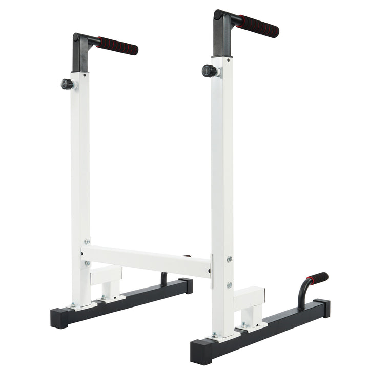 BalanceFrom Multi Function Home Gym Dip Stand, 500lb Capacity, White (Open Box)