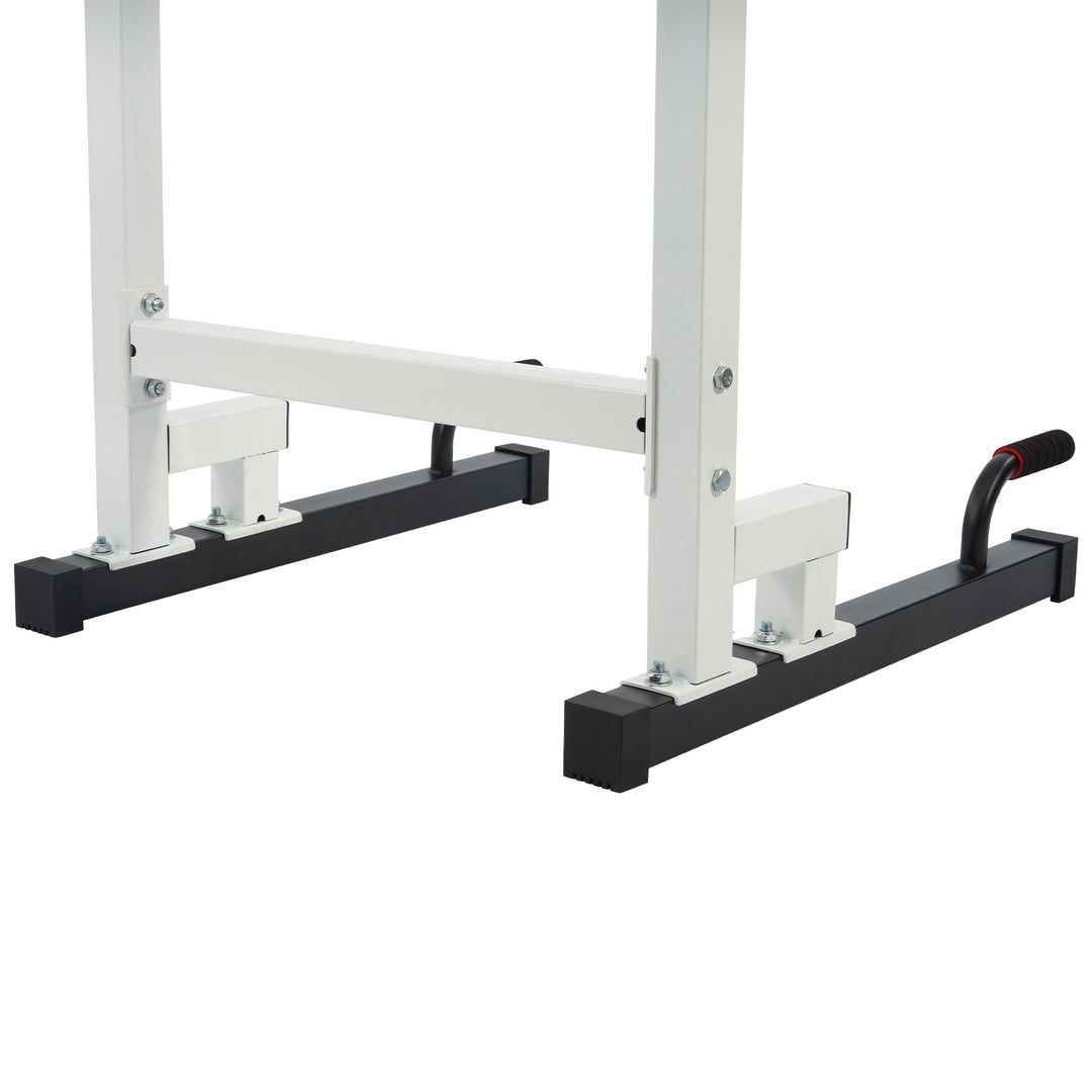 BalanceFrom Multi Function Home Gym Dip Stand, 500lb Capacity, White (Open Box)