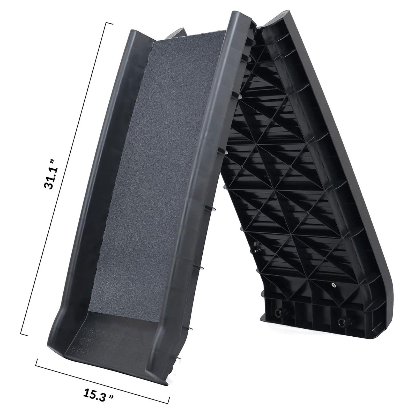 Elevon Folding Pet Ramp, Portable Lightweight, High Traction Surface, 62", Black - VMInnovations