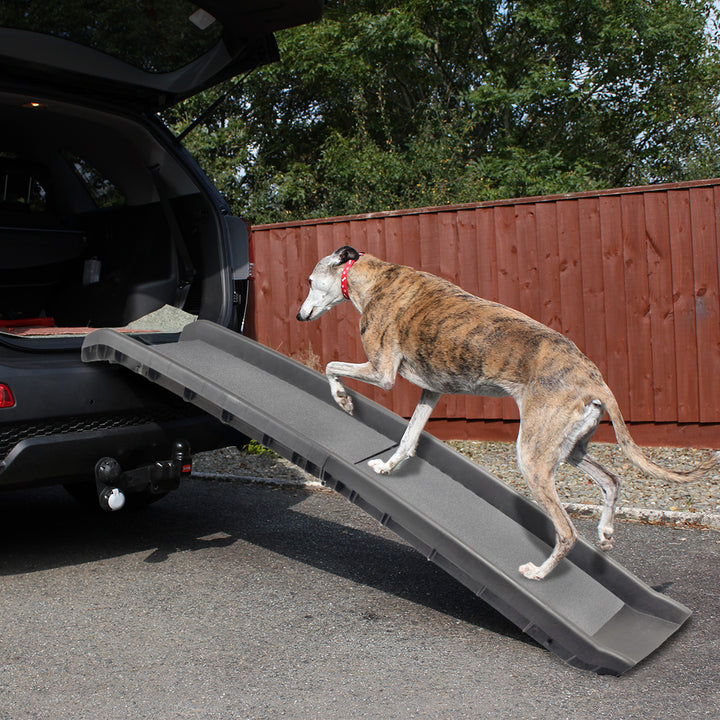 Elevon Folding Pet Ramp, High Traction Surface, 62", Gray (Open Box) - VMInnovations