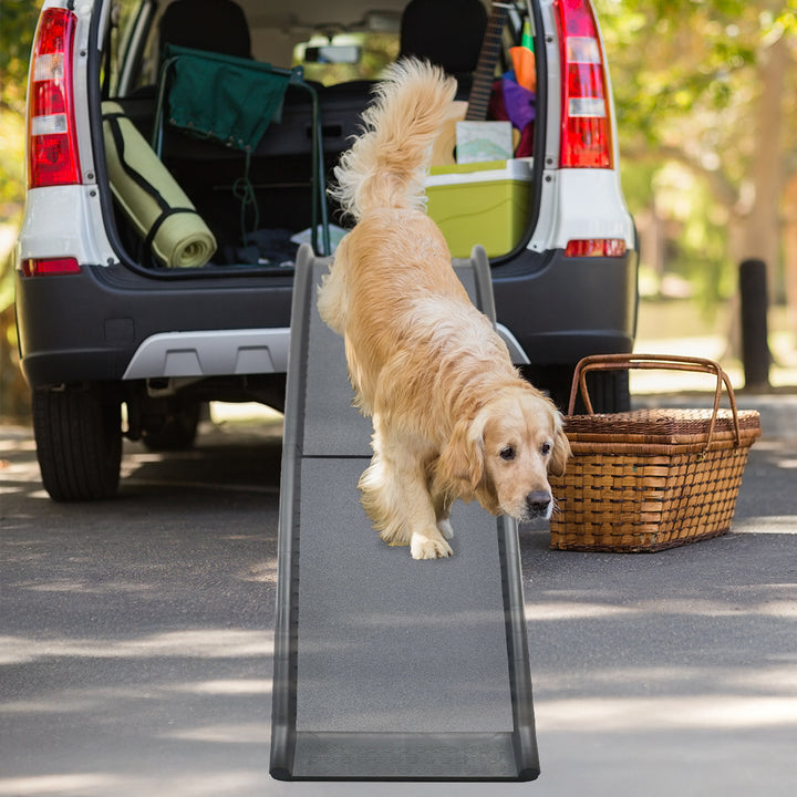 Elevon Folding Pet Ramp, High Traction Surface, 62", Gray (Open Box) - VMInnovations
