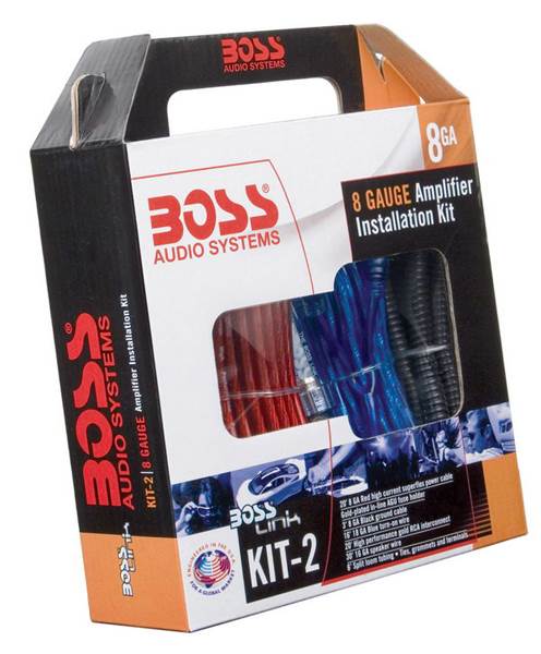 BOSS KIT2 8 Ga Car Amplifier Wiring Kit + BOSS CAP8 8 Farad Digital Capacitor