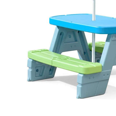 Step2 Sun & Shade Toddler Outdoor Picnic Table with Umbrella (Open Box)