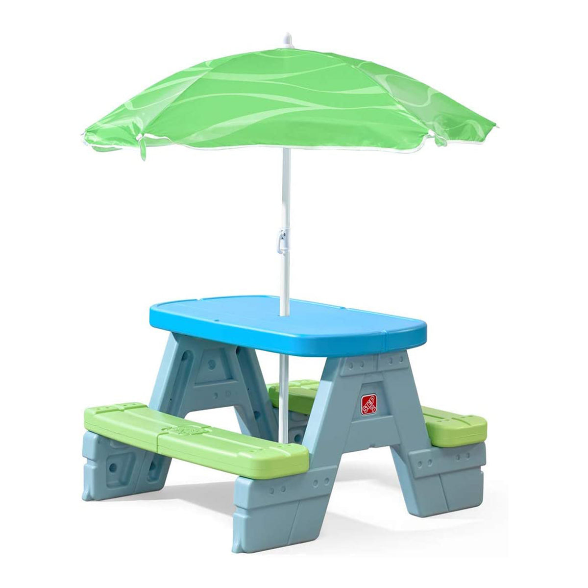 Step2 Sun & Shade Toddler Outdoor Picnic Table with Umbrella (Open Box)