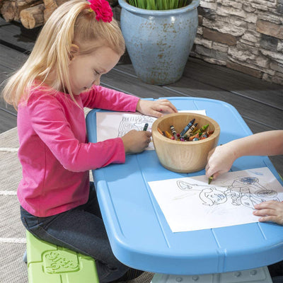 Step2 Sun & Shade Toddler Outdoor Picnic Table with Umbrella (Open Box)