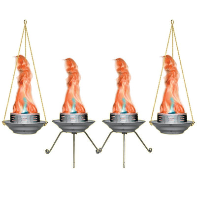 (4) CHAUVET BOB LED DJ Fire/Flame Simulator Lights w/ Table Legs & Hanging Chain