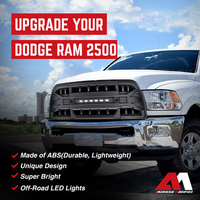 AMERICAN MODIFIED Grille for 13-18 Dodge Ram 2500/3500, Matte Black (For Parts) - VMInnovations