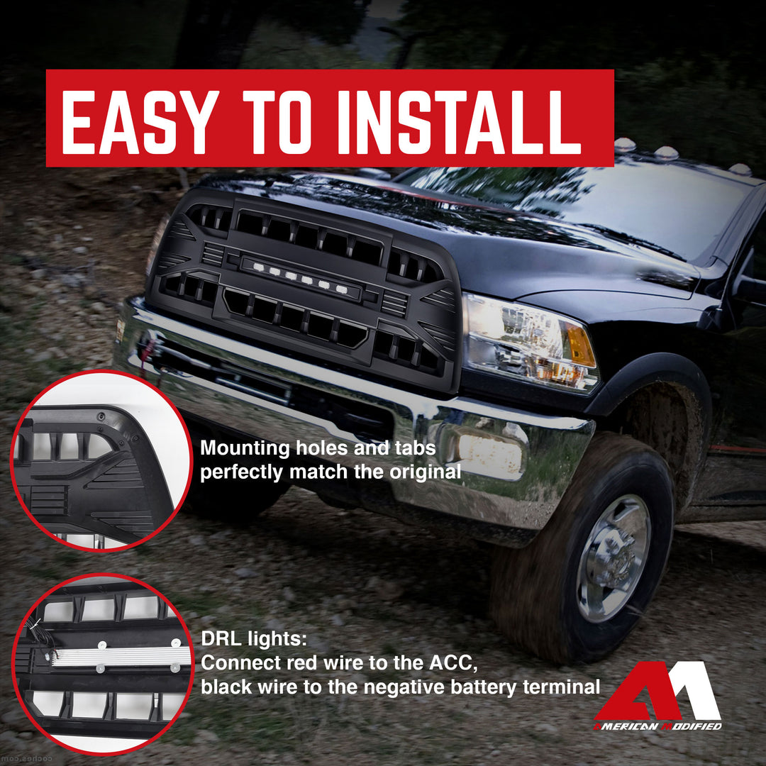 AMERICAN MODIFIED Armor Grille for '13-'18 Dodge Ram 2500/3500, Black (Open Box)