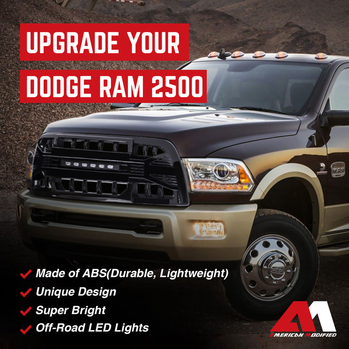AMERICAN MODIFIED Armor Grille for 2013-18 Dodge Ram2500/3500, Black (Open Box)