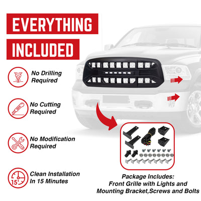 AMERICAN MODIFIED Armor Grille 13-18 Dodge Ram 1500, 19-23 Ram 1500(Open Box) - VMInnovations