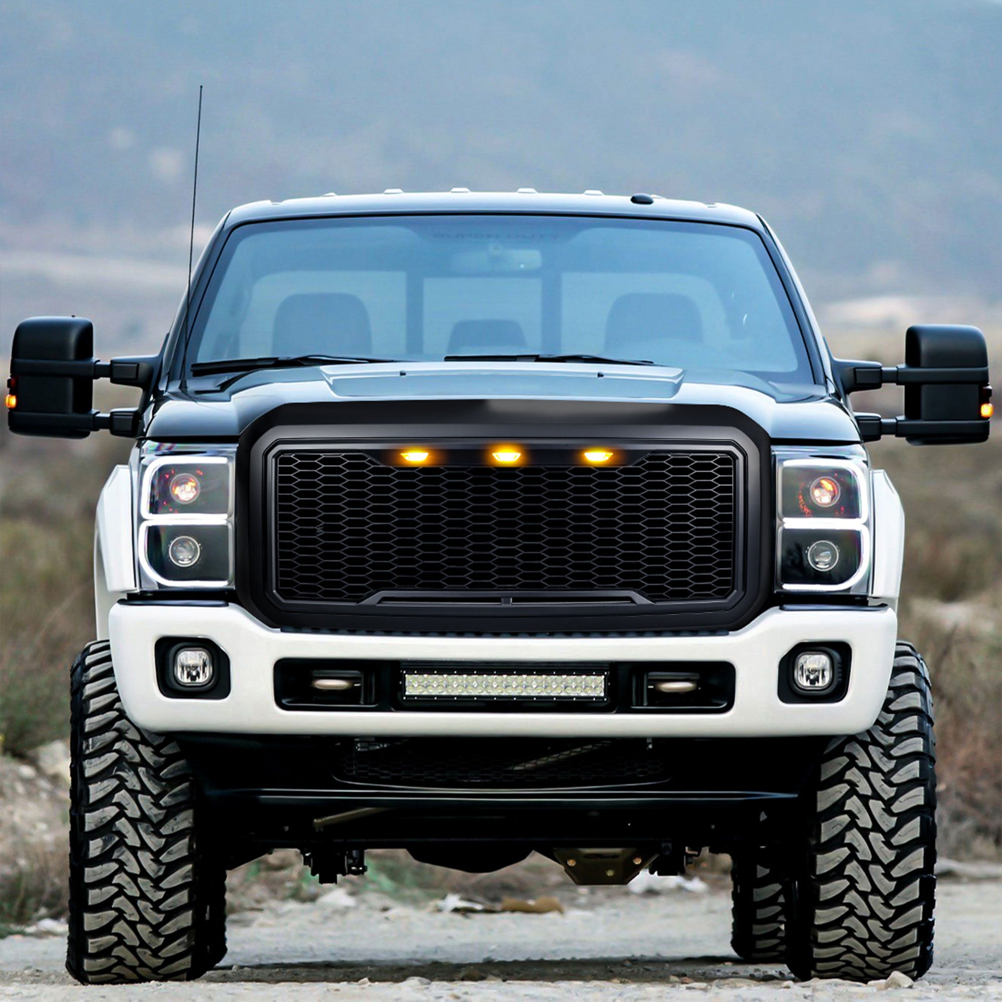 AMERICAN MODIFIED Grille for 11-16 Ford F250/350/450/550, Matte Black (Used) - VMInnovations