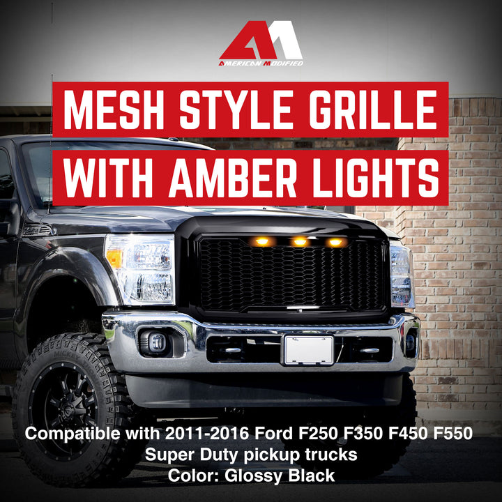 AMERICAN MODIFIED Front Grille for 2011-2016 Ford F250/350/450/550 (For Parts)