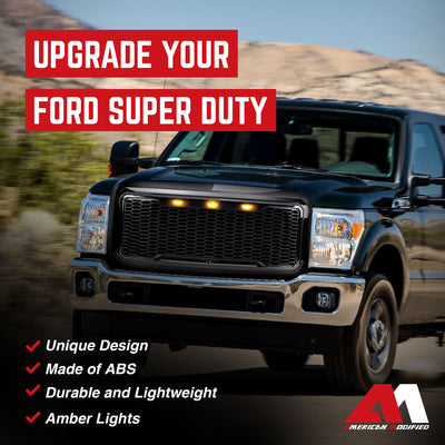 AMERICAN MODIFIED Front Grille for 2011-2016 Ford, Glossy Black (Open Box) - VMInnovations