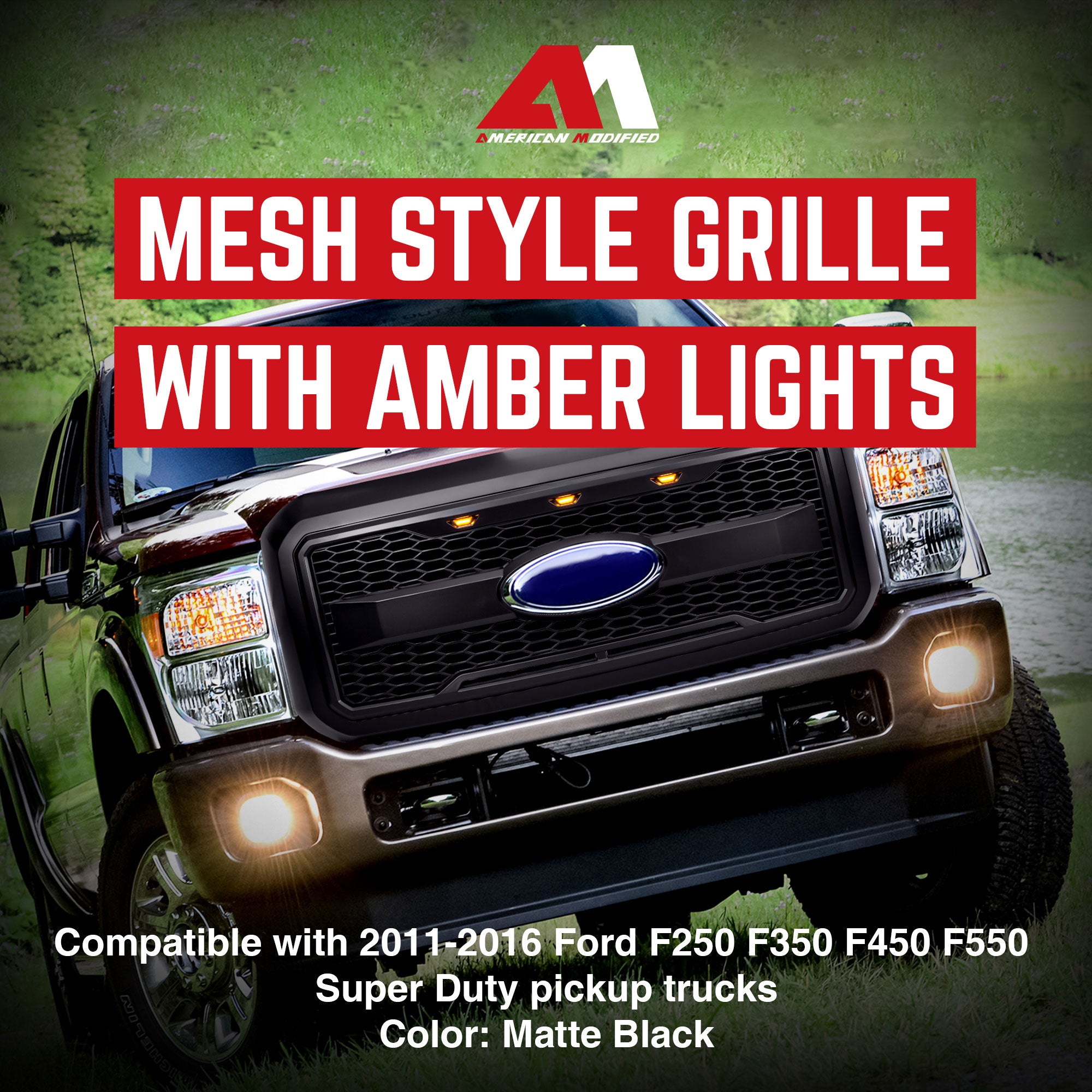 AMERICAN MODIFIED Raptor Style Grille for 11-16 Ford F250/350/450/550 (Open Box) - VMInnovations