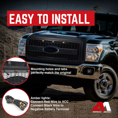 AMERICAN MODIFIED Raptor Style Grille for 11-16 Ford F250/350/450/550 (Open Box) - VMInnovations