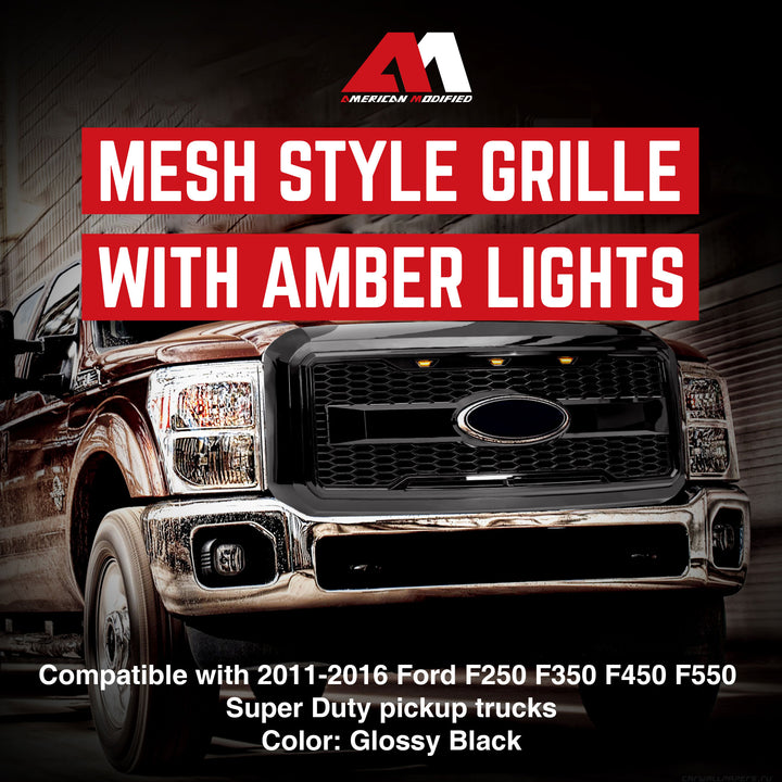 AMERICAN MODIFIED Raptor Mesh Grille for '11-'16 Ford F250/350/450/550(Open Box) - VMInnovations