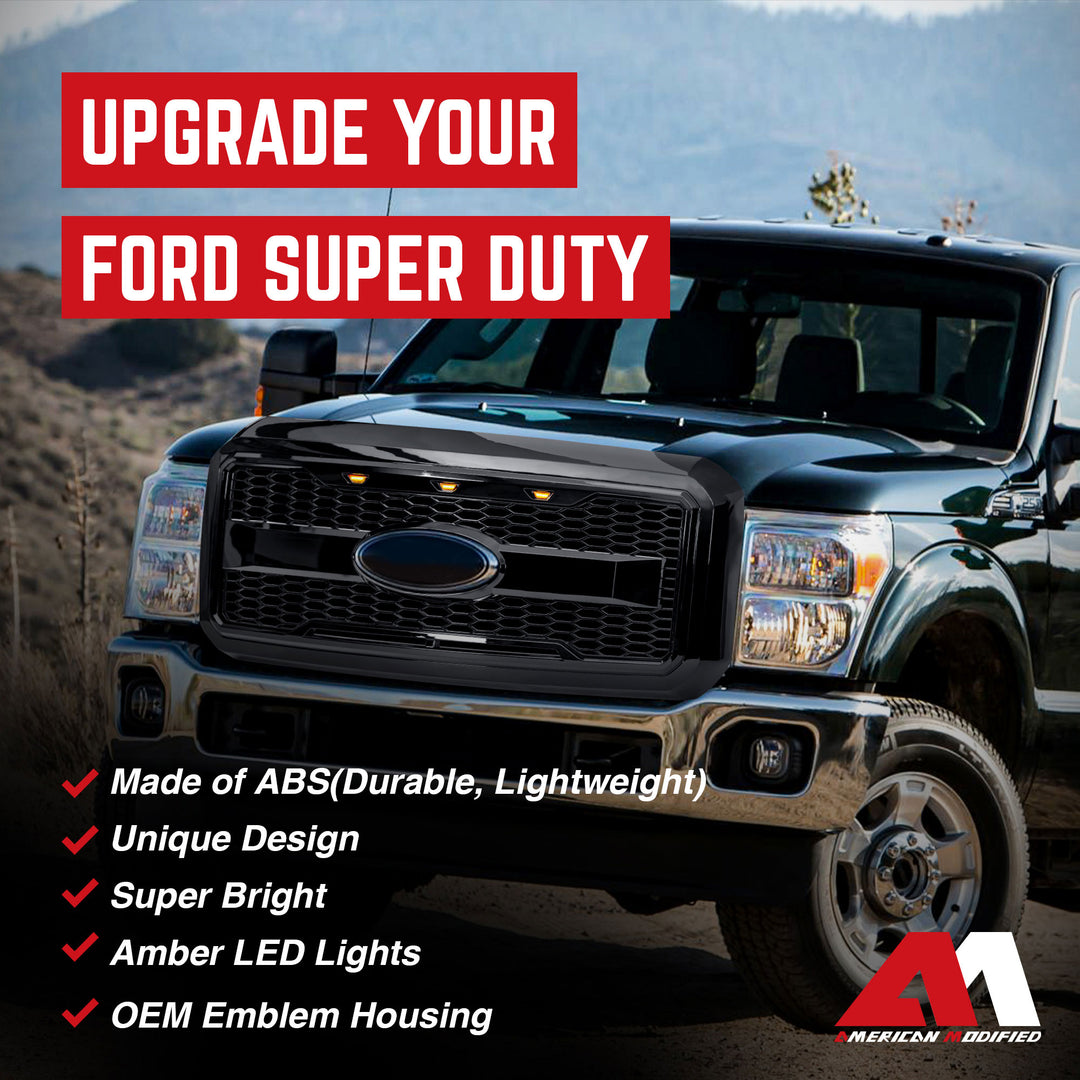 AMERICAN MODIFIED Raptor Mesh Grille for '11-'16 Ford F250/350/450/550(Open Box) - VMInnovations
