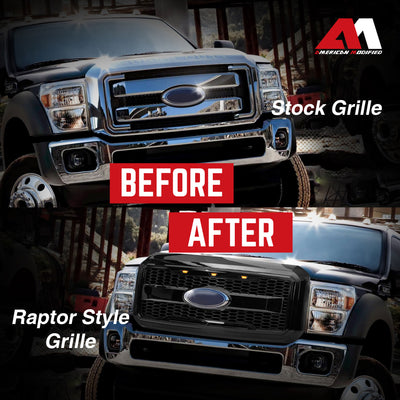 AMERICAN MODIFIED Raptor Style Mesh Grille for 2011-2016 Ford F250/350/450/550 - VMInnovations
