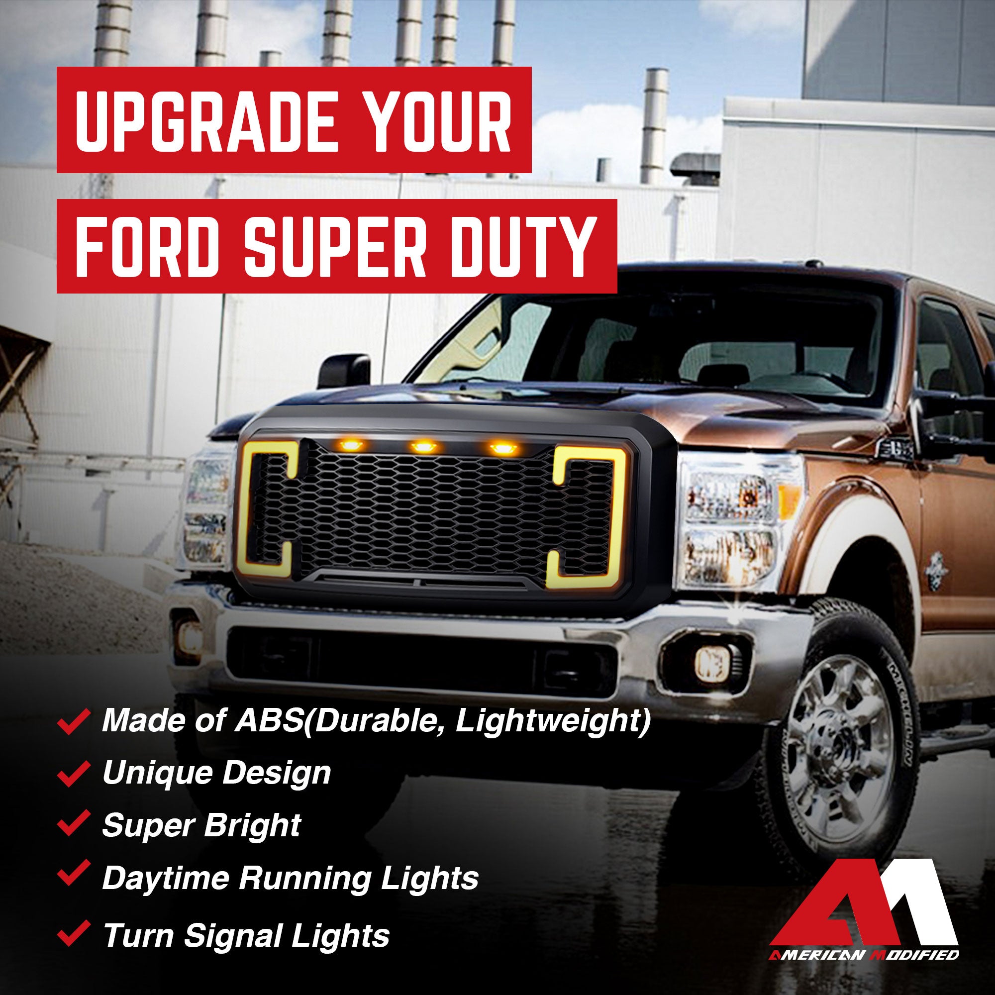 AMERICAN MODIFIED Raptor Style Grille for 11-16 Ford F250/350/450/550 (Open Box) - VMInnovations