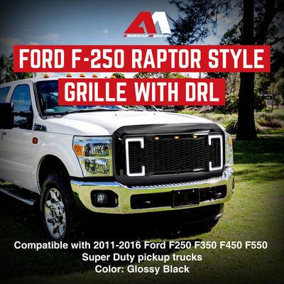 AMERICAN MODIFIED Raptor Style Mesh Grille for 2011-2016 Ford F250/350/450/550 - VMInnovations