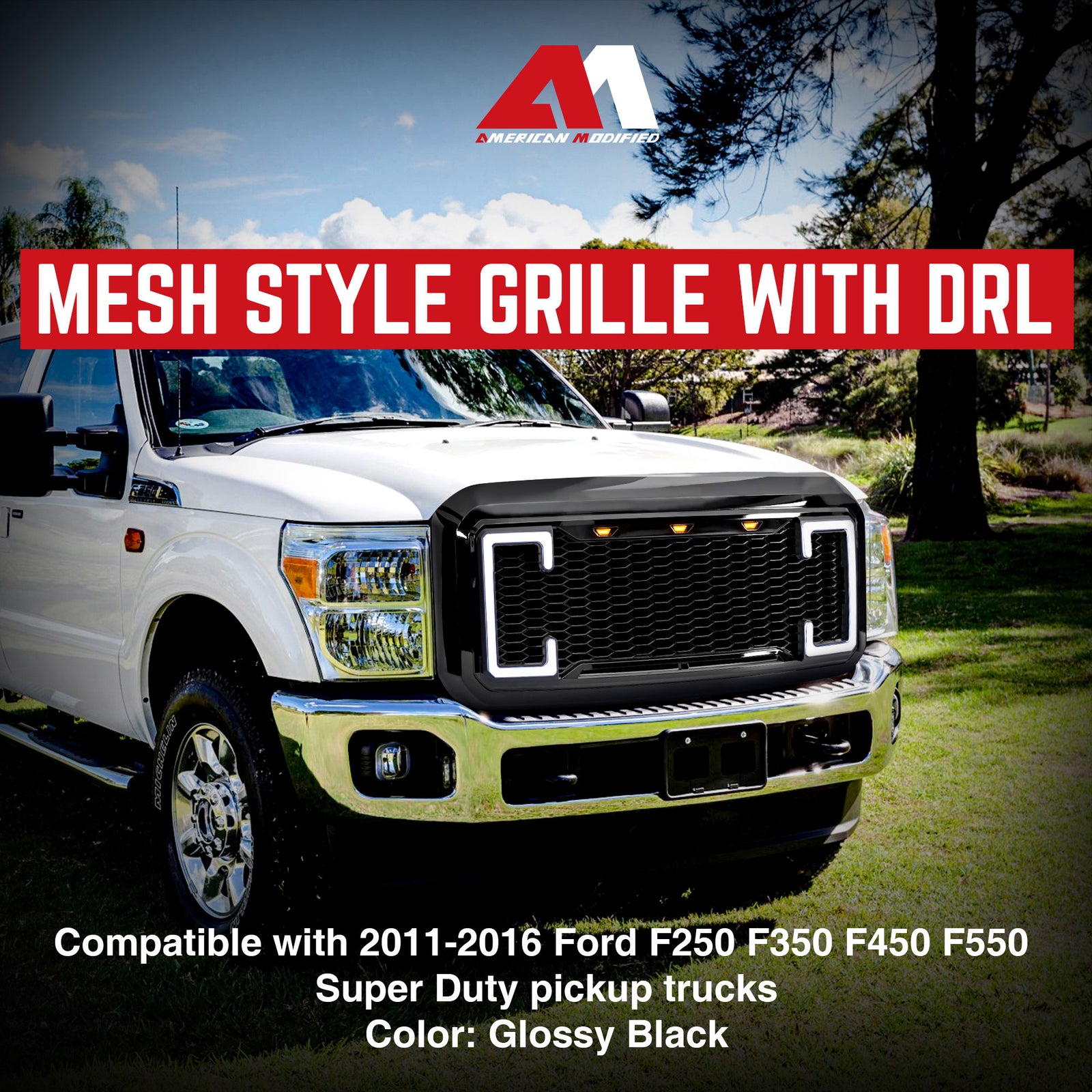 AMERICAN MODIFIED Raptor Style Grille for 11-16 Ford F250/350/450/550 (Open Box) - VMInnovations