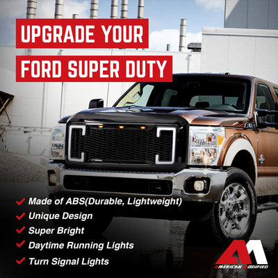 AMERICAN MODIFIED Raptor Style Mesh Grille for 2011-2016 Ford F250/350/450/550 - VMInnovations