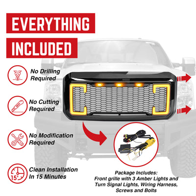 AMERICAN MODIFIED Raptor Style Grille for 11-16 Ford F250/350/450/550 (Open Box)