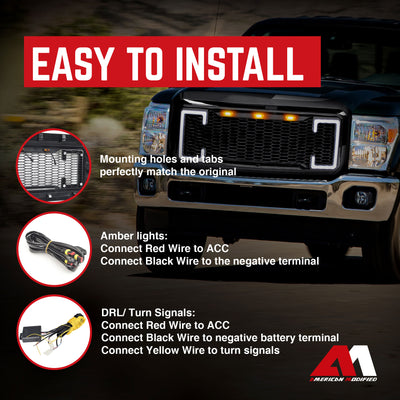 AMERICAN MODIFIED Raptor Style Grille for 11-16 Ford F250/350/450/550 (Open Box) - VMInnovations