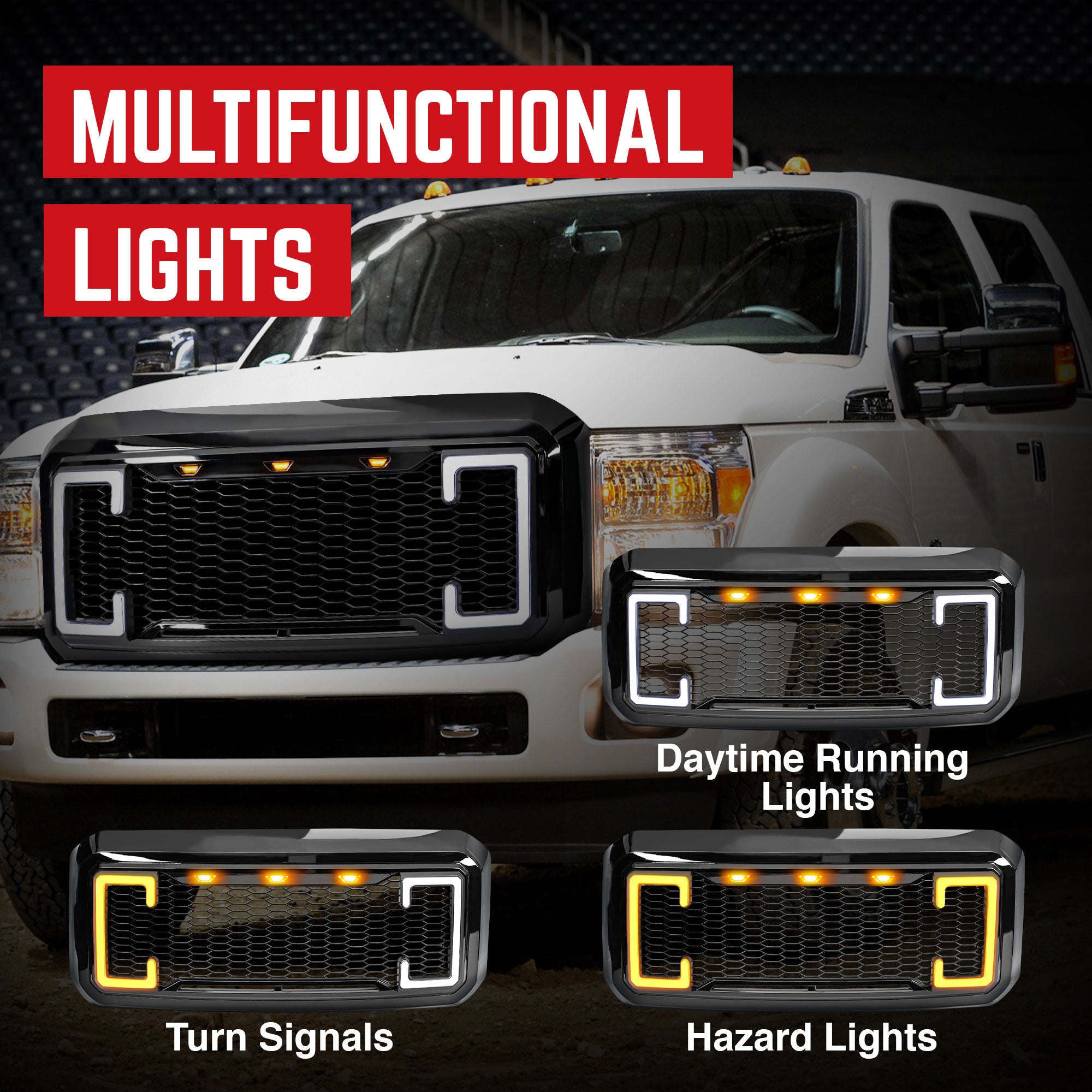 AMERICAN MODIFIED Raptor Style Mesh Grille for 2011-2016 Ford F250/350/450/550 - VMInnovations
