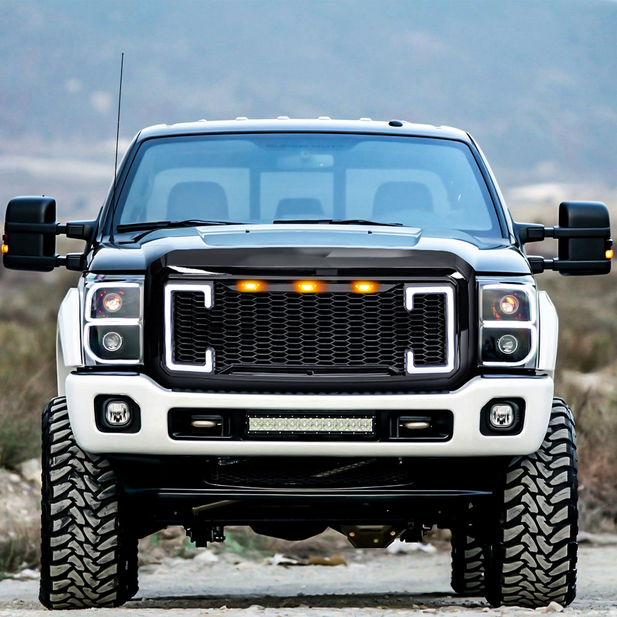 AMERICAN MODIFIED Raptor Style Mesh Grille for 2011-2016 Ford F250/350/450/550 - VMInnovations