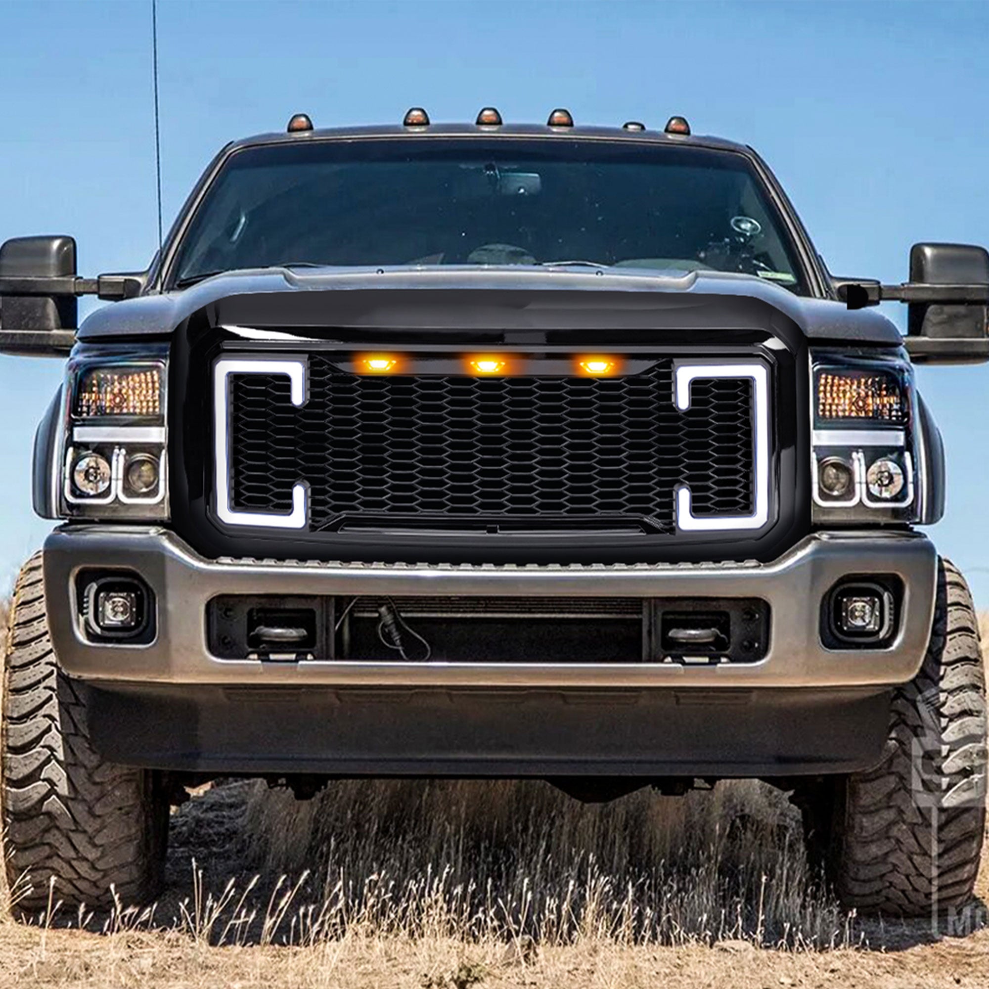 AMERICAN MODIFIED Raptor Style Mesh Grille for 2011-2016 Ford F250/350/450/550 - VMInnovations