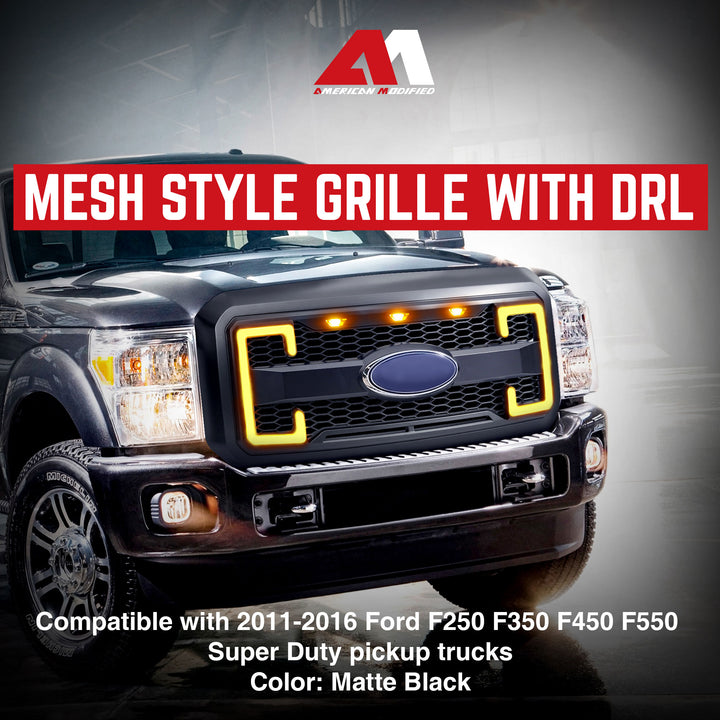 AMERICAN MODIFIED Raptor Style Grille 2011-16 Ford F250/350/450/550(Open Box)