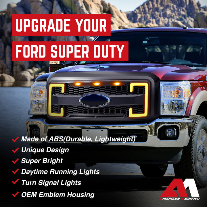 AMERICAN MODIFIED Raptor Style Grille 2011-16 Ford F250/350/450/550(Open Box)