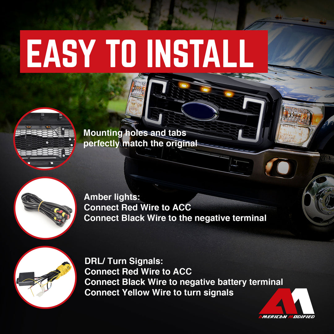 AMERICAN MODIFIED Raptor Style Grille for 2011-2016 Ford F250/350/450/550 (Used) - VMInnovations