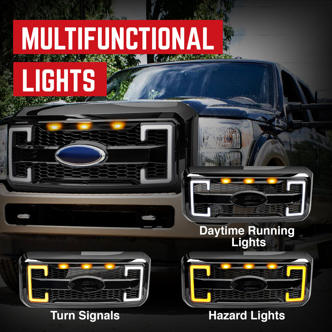 AMERICAN MODIFIED Raptor Style Mesh Grille for 2011-16 Ford F250-550 (Open Box)